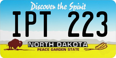 ND license plate IPT223