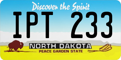 ND license plate IPT233