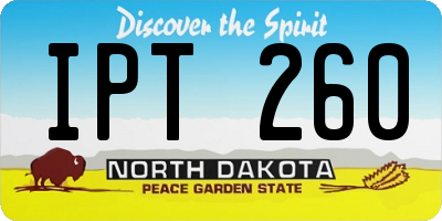 ND license plate IPT260