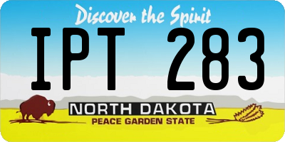 ND license plate IPT283