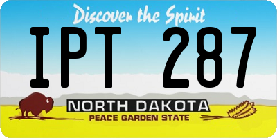 ND license plate IPT287