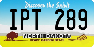 ND license plate IPT289
