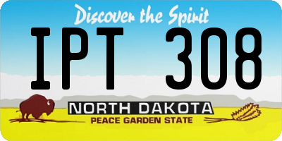 ND license plate IPT308