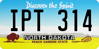 ND license plate IPT314