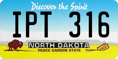 ND license plate IPT316