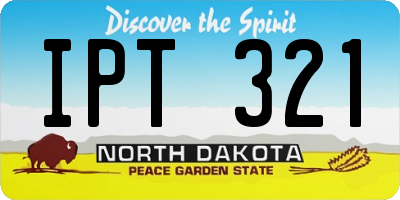ND license plate IPT321