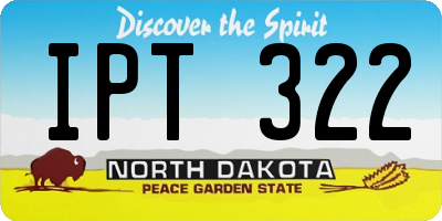 ND license plate IPT322
