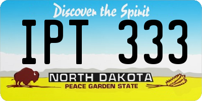 ND license plate IPT333