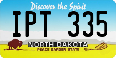 ND license plate IPT335