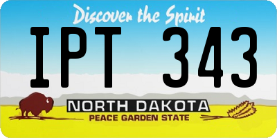 ND license plate IPT343