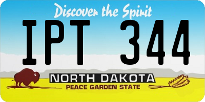 ND license plate IPT344