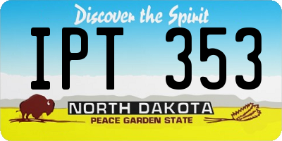ND license plate IPT353