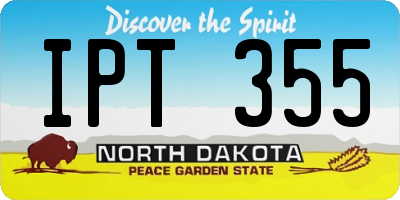 ND license plate IPT355