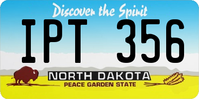 ND license plate IPT356