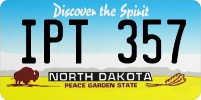 ND license plate IPT357