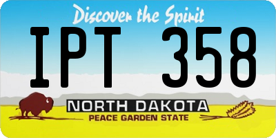 ND license plate IPT358