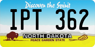 ND license plate IPT362