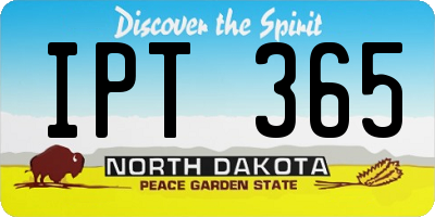 ND license plate IPT365