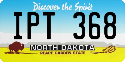 ND license plate IPT368