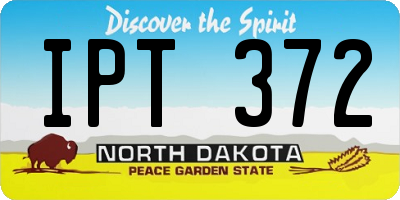 ND license plate IPT372