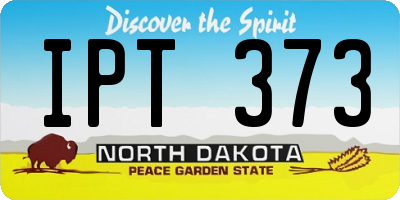 ND license plate IPT373
