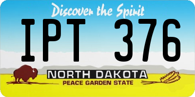 ND license plate IPT376