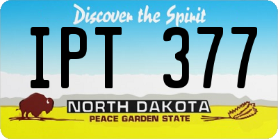ND license plate IPT377