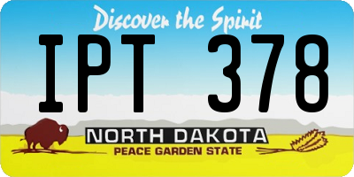 ND license plate IPT378