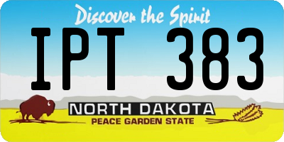 ND license plate IPT383