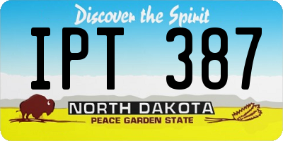 ND license plate IPT387