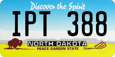 ND license plate IPT388
