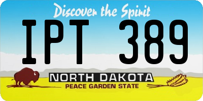 ND license plate IPT389