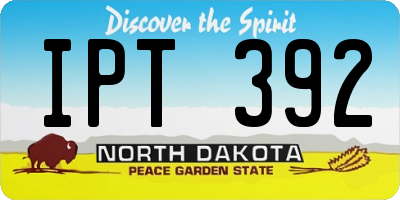 ND license plate IPT392