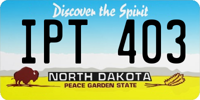 ND license plate IPT403