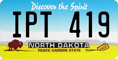 ND license plate IPT419