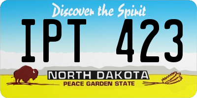 ND license plate IPT423