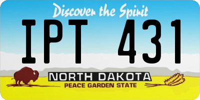 ND license plate IPT431
