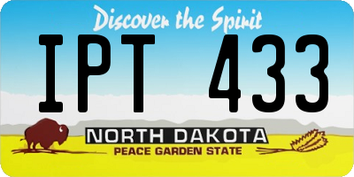 ND license plate IPT433