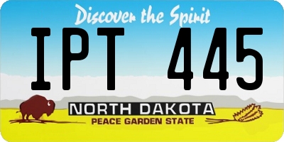 ND license plate IPT445