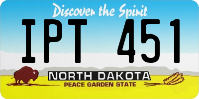 ND license plate IPT451