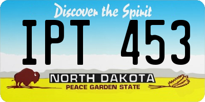 ND license plate IPT453