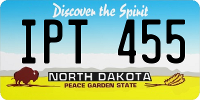 ND license plate IPT455