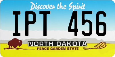 ND license plate IPT456