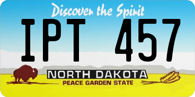ND license plate IPT457