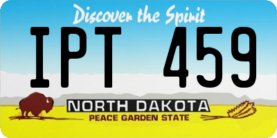 ND license plate IPT459