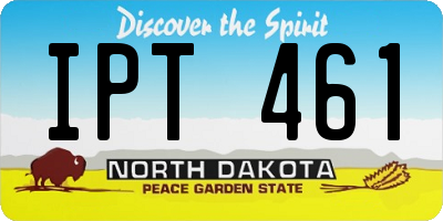 ND license plate IPT461