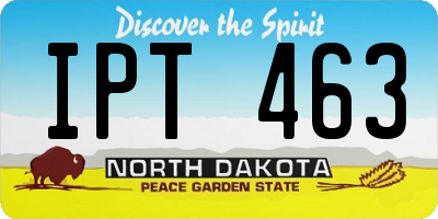 ND license plate IPT463