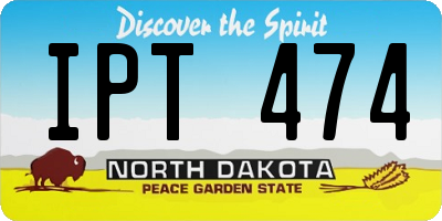 ND license plate IPT474