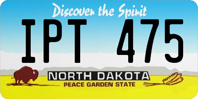 ND license plate IPT475
