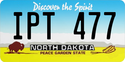ND license plate IPT477